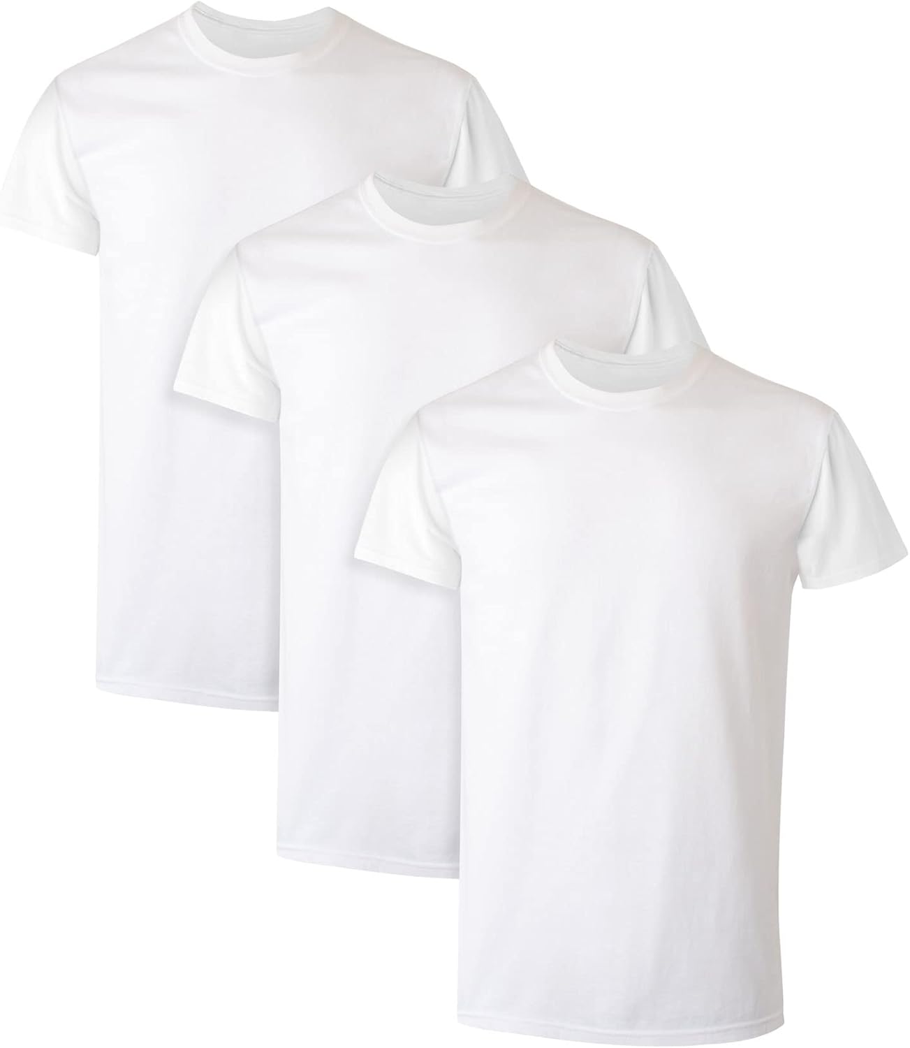 Men's Cotton, Moisture-Wicking Crew Tee Undershirts White