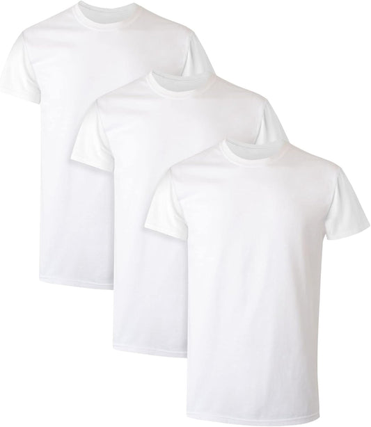 Men's Cotton, Moisture-Wicking Crew Tee Undershirts White