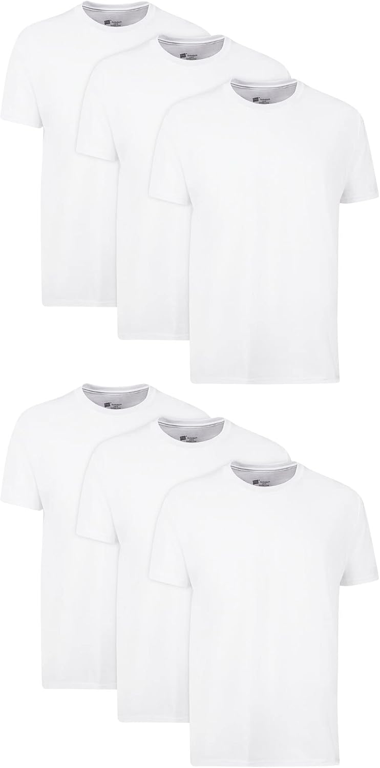 Men's Cotton, Moisture-Wicking Crew Tee Undershirts White