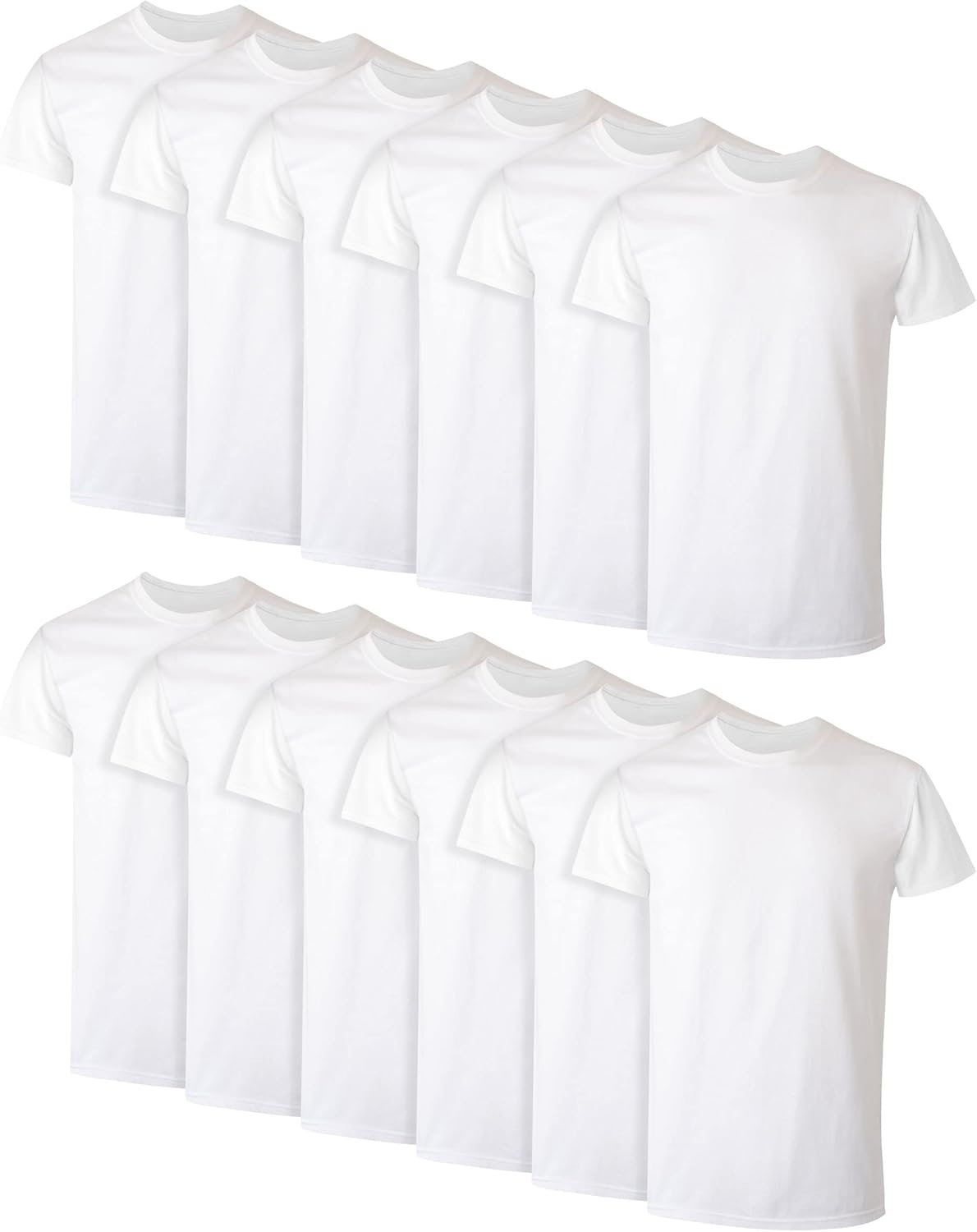 Men's Cotton, Moisture-Wicking Crew Tee Undershirts White