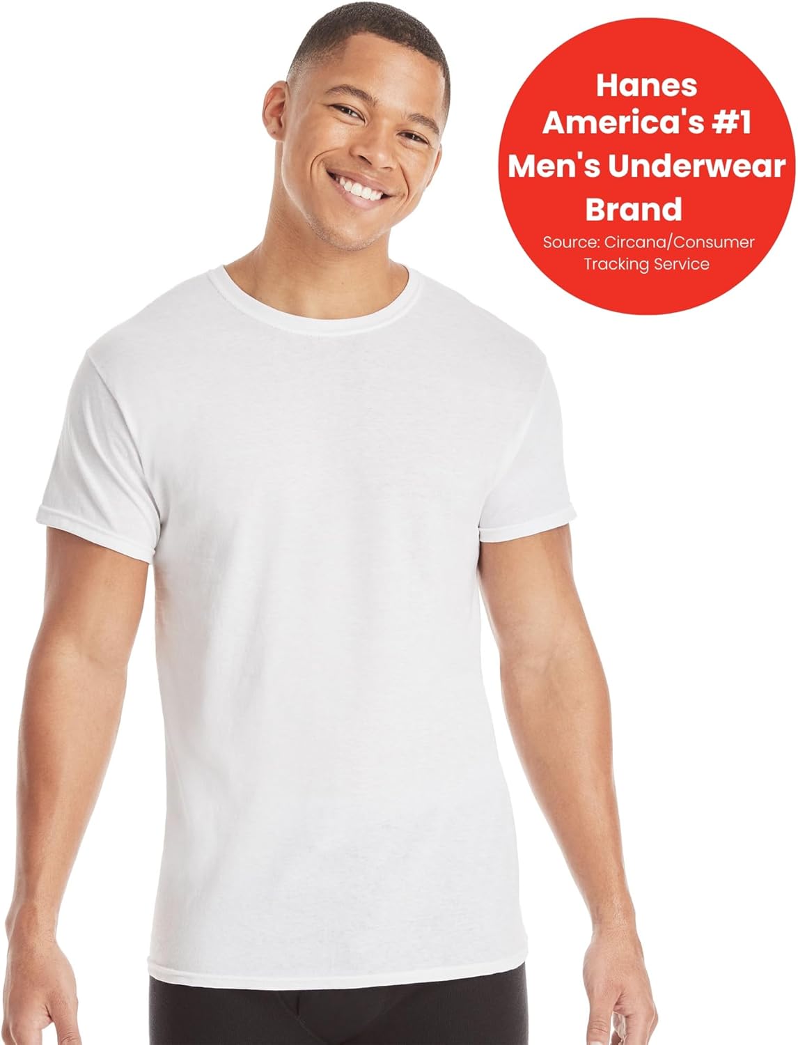 Men's Cotton, Moisture-Wicking Crew Tee Undershirts White