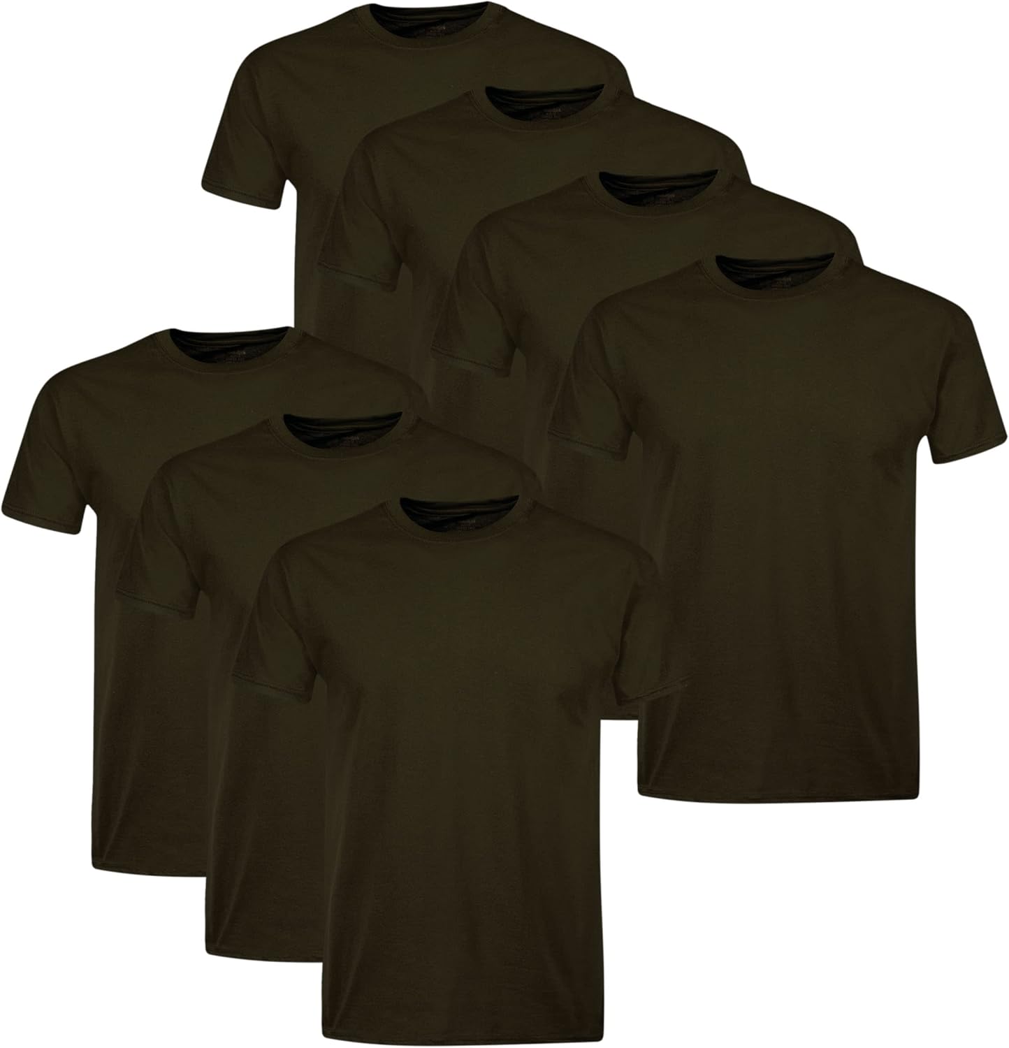 Men's Cotton, Moisture-Wicking Crew Tee Undershirts Black